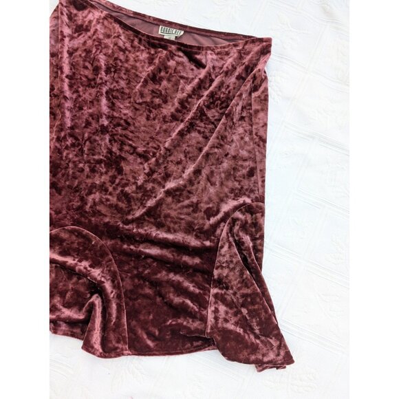 Robbie Bee Skirt Sz 14 Velvet crushed Whimsigoth Fairy Witchy Burgundish Y2K - Picture 4 of 8